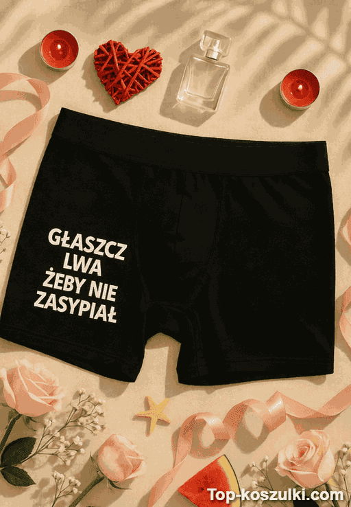 Śmieszna bielizna męska głaszcz lwa żeby nie zasypiał