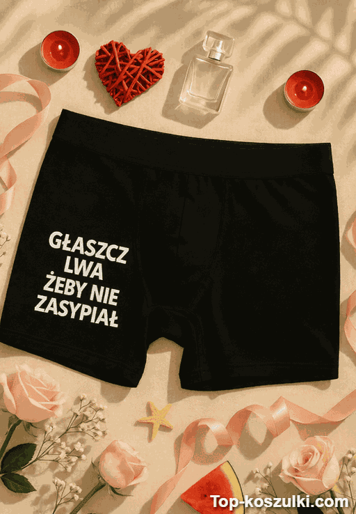 Śmieszna bielizna męska głaszcz lwa żeby nie zasypiał
