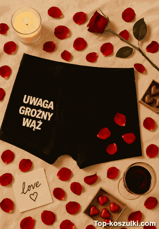 Śmieszna bielizna męska uwaga groźny wąż