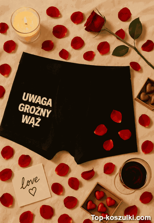 Śmieszna bielizna męska uwaga groźny wąż