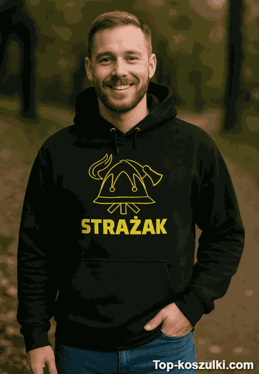 Śmieszna bluza z kapturem dla strażaka