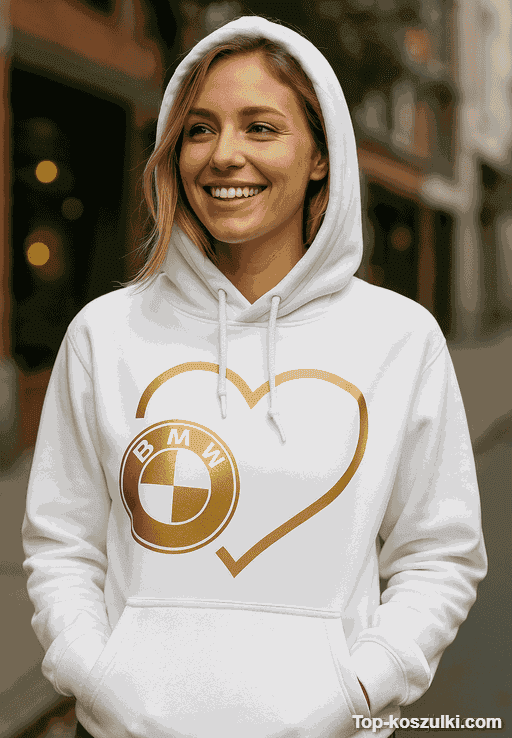 Śmieszna bluza z kapturem I love z własną marką auta
