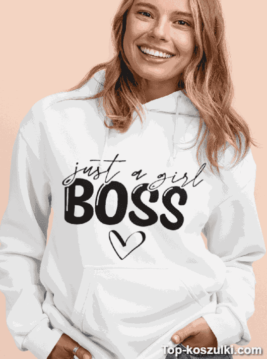 Śmieszna bluza z kapturem just a girl boss