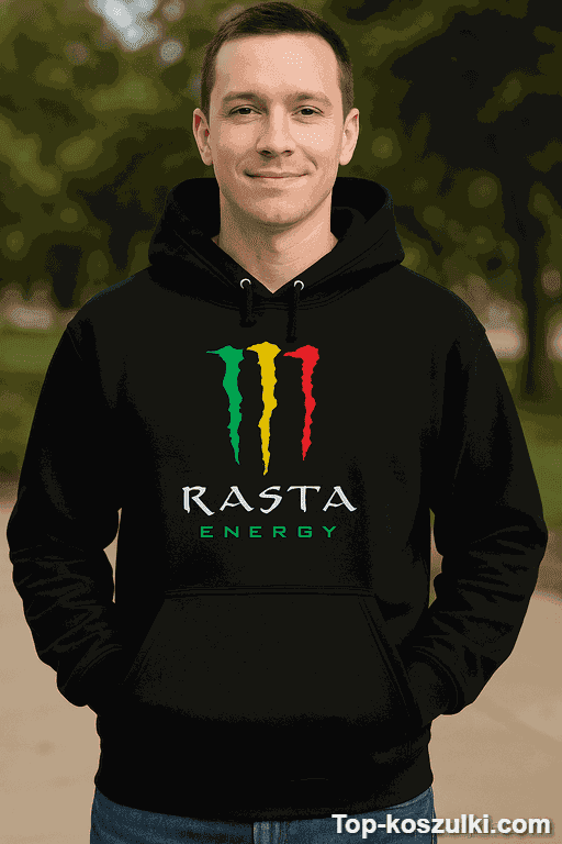 Śmieszna bluza z kapturem Rasta Energy