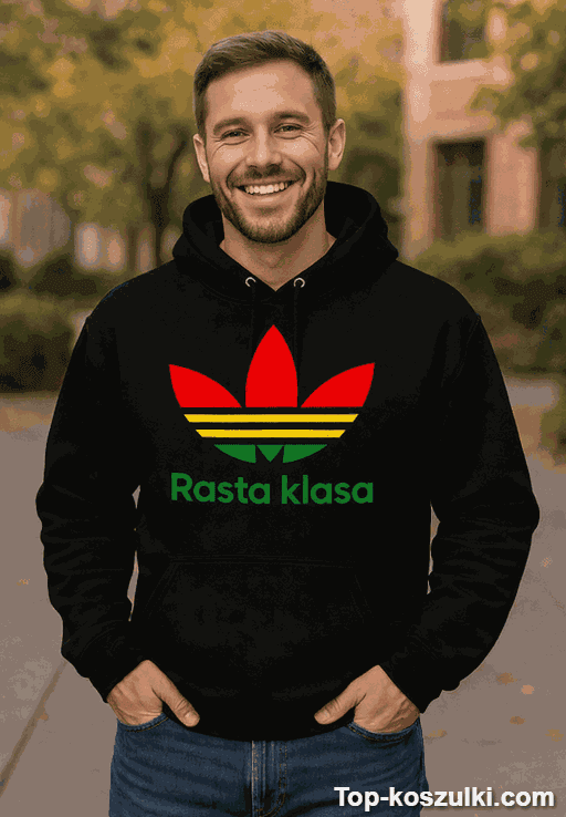 Śmieszna bluza z kapturem rasta klasa