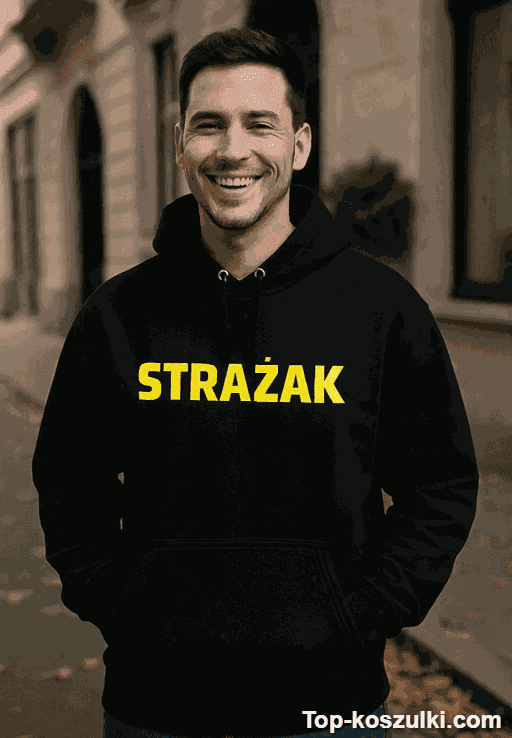 Śmieszna bluza z kapturem strażak