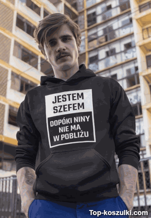 Śmieszna bluza z kapturem szef z dowolnym imieniem