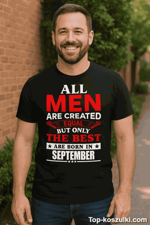 Koszulka All men are created equal z własnym miesiącem