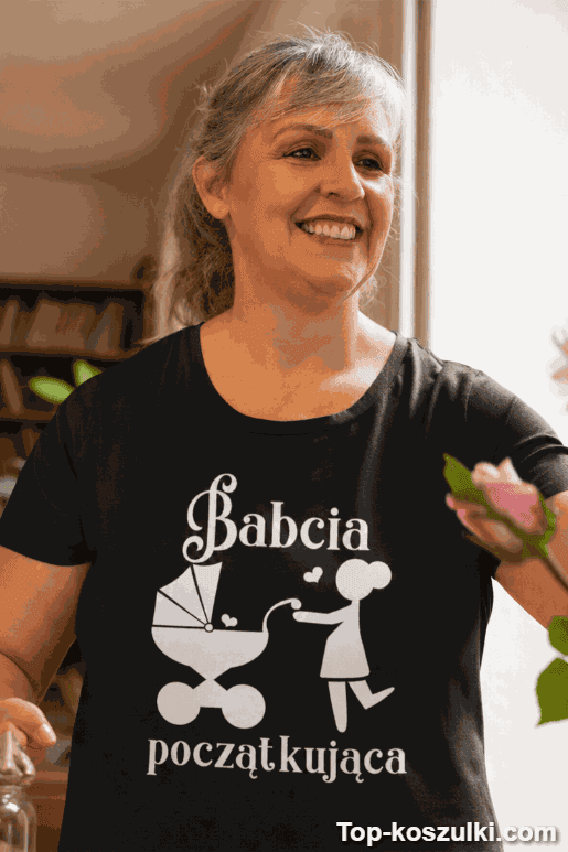 Śmieszna koszulka babcia początkująca