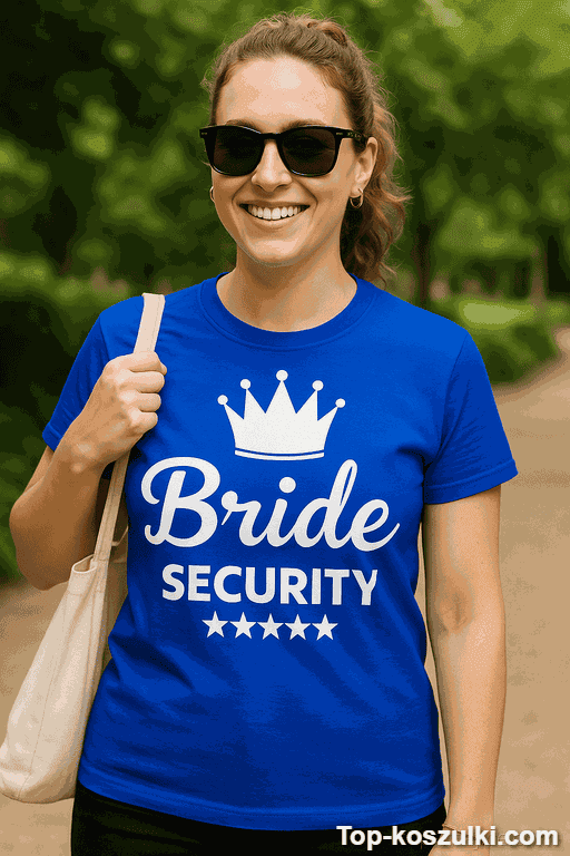 Śmieszna koszulka Bride Security