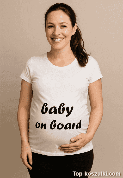 Śmieszna koszulka ciążowa baby on board