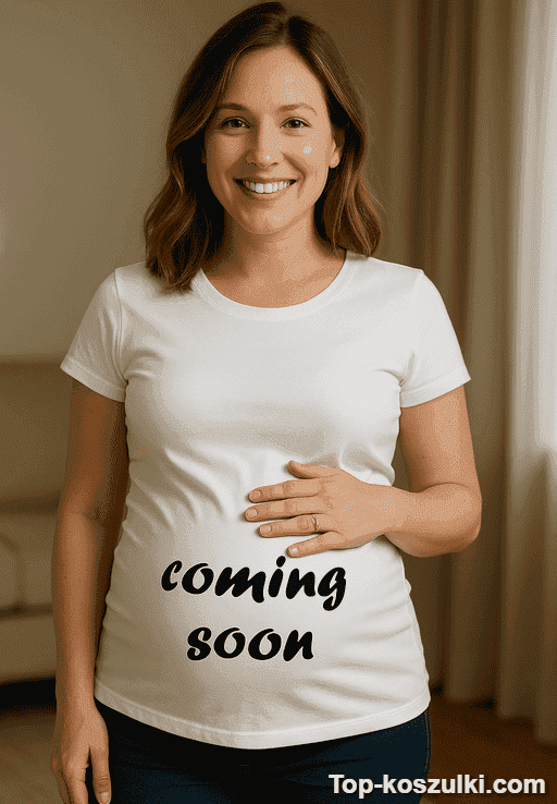 Śmieszna koszulka ciążowa coming soon