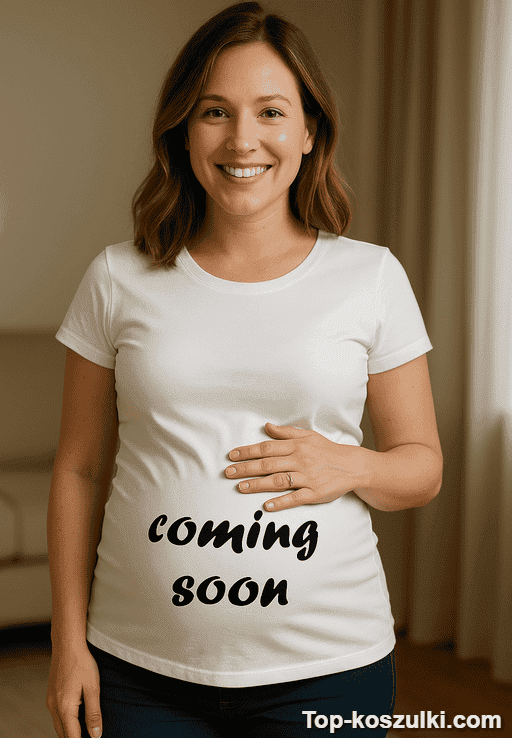 Śmieszna koszulka ciążowa coming soon