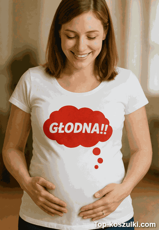 Śmieszna koszulka ciążowa głodna