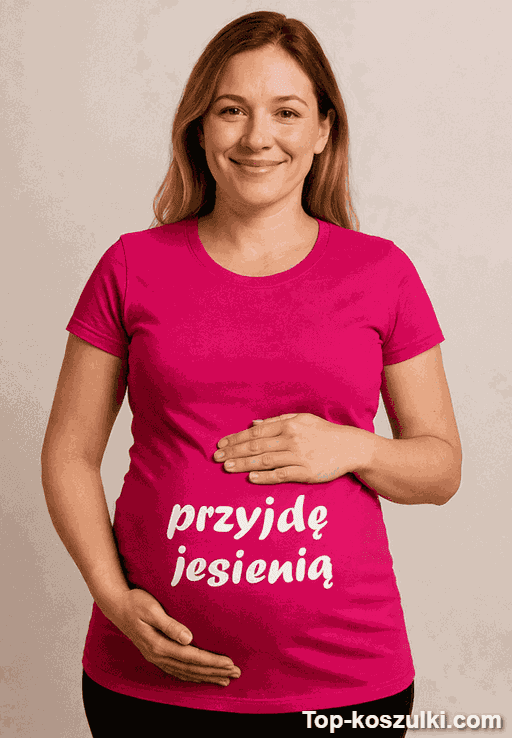 Śmieszna koszulka ciążowa przyjdę jesienią