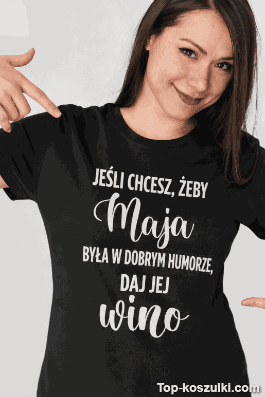Śmieszna koszulka daj jej wino z dowolnym imieniem