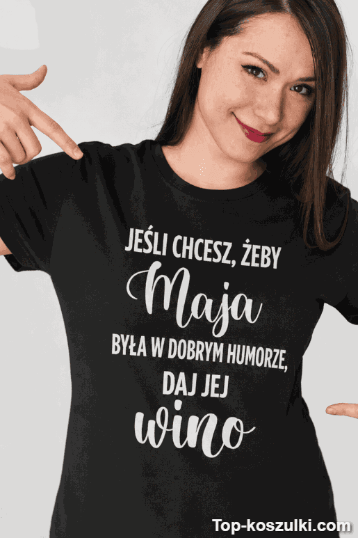 Śmieszna koszulka daj jej wino z dowolnym imieniem