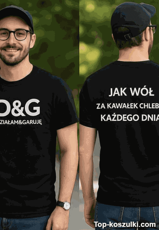 Śmieszna koszulka D&G działam i garuję