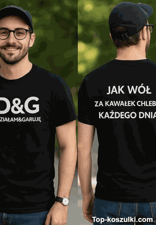 Śmieszna koszulka D&G działam i garuję