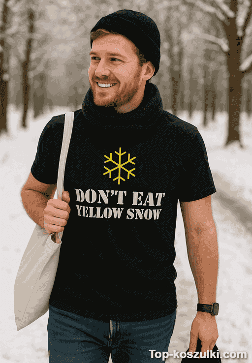 Śmieszna koszulka Don't Eat Yellow Snow
