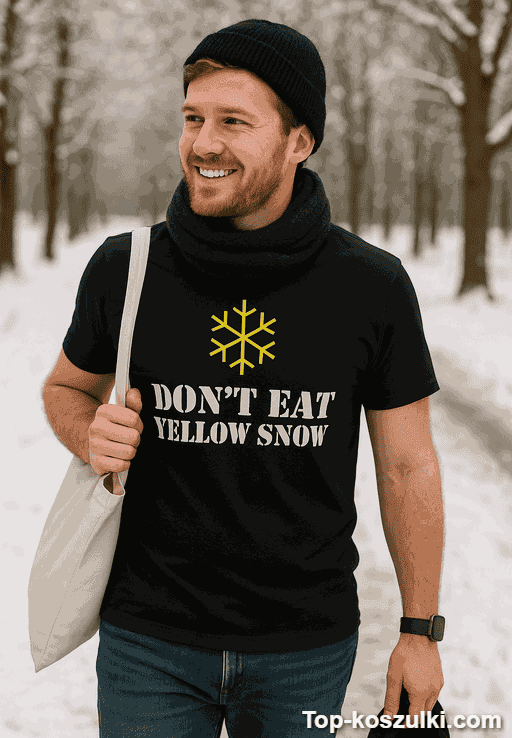 Śmieszna koszulka Don't Eat Yellow Snow