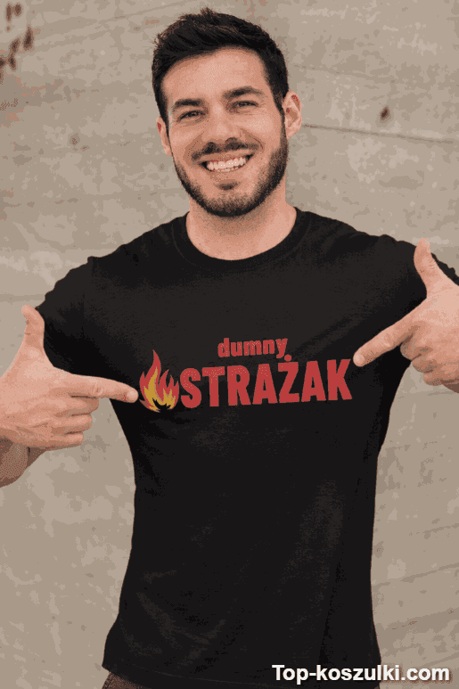 Śmieszna koszulka dumny strażak damska i męska