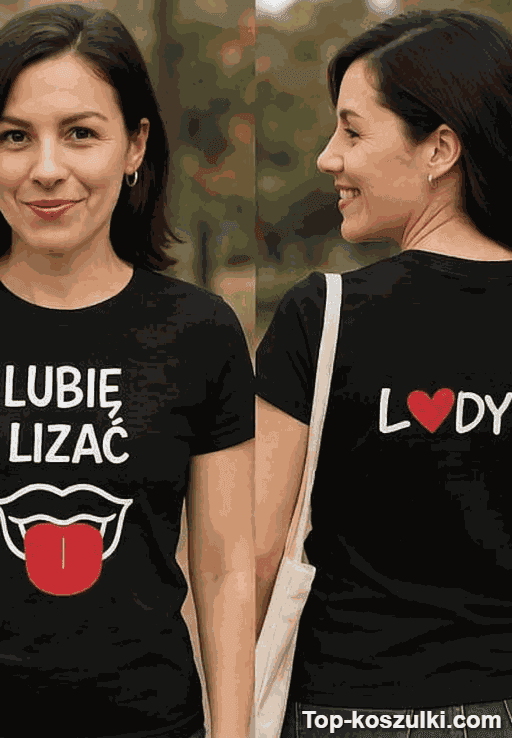 Śmieszna koszulka dwustronna lubię lizać lody