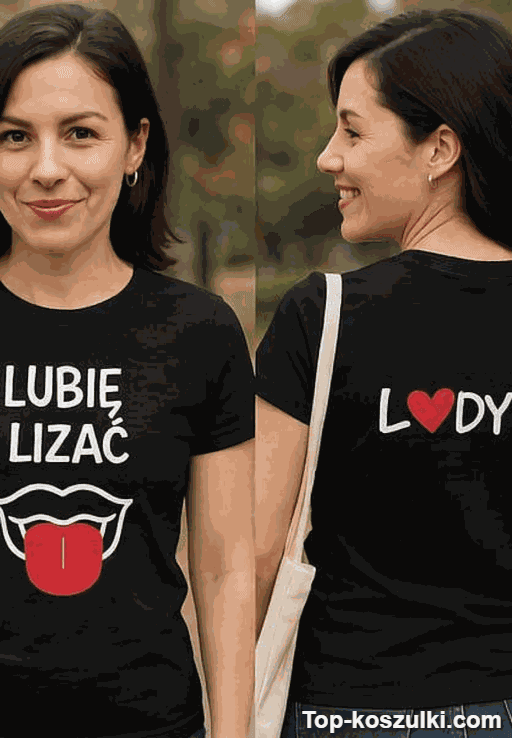 Śmieszna koszulka dwustronna lubię lizać lody