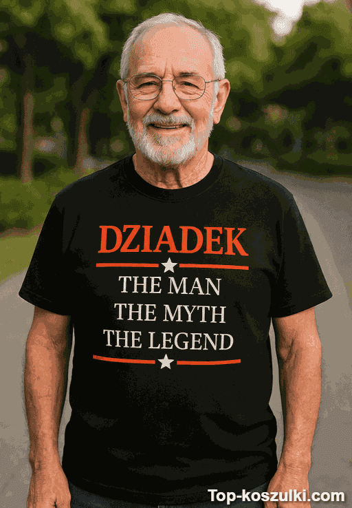Śmieszna koszulka dziadek man myth legend