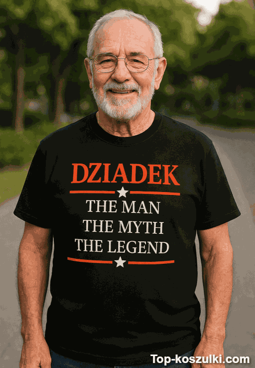 Śmieszna koszulka dziadek man myth legend