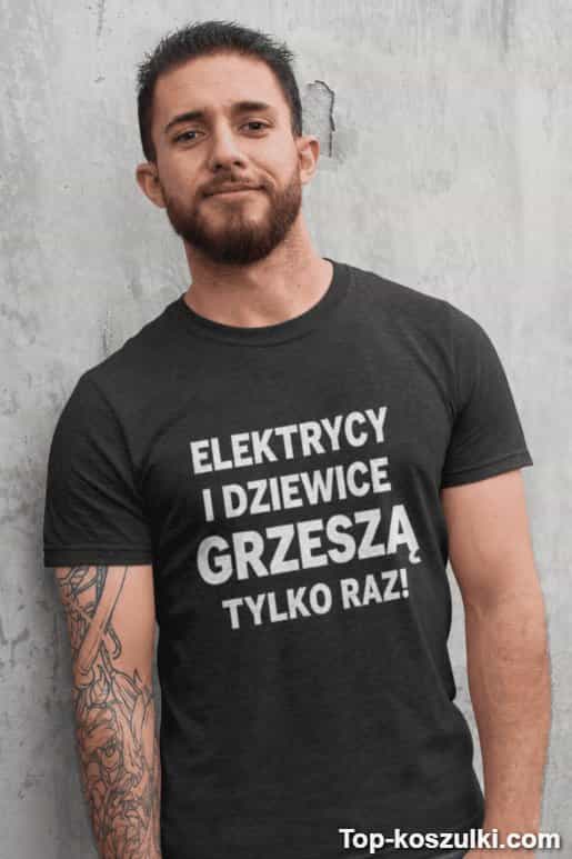 Śmieszna koszulka elektrycy i dziewice