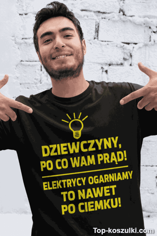 Śmieszna koszulka elektrycy po ciemku