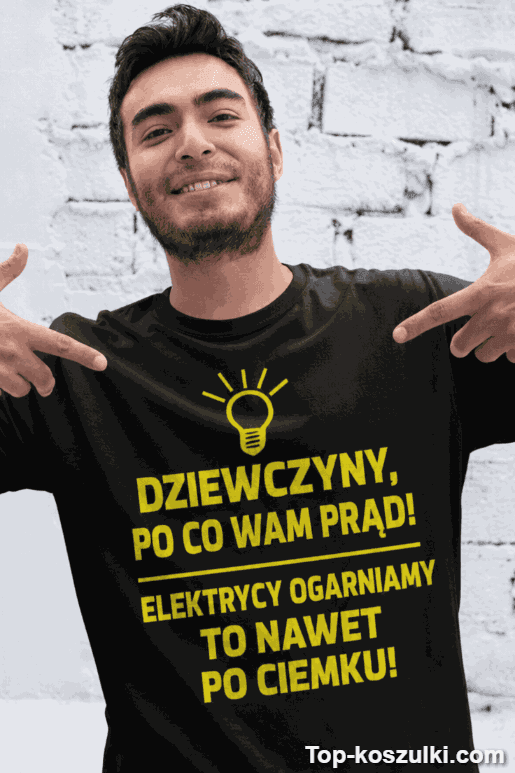 Śmieszna koszulka elektrycy po ciemku