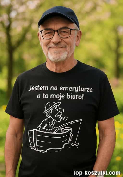 Śmieszna koszulka emeryt wędkarz