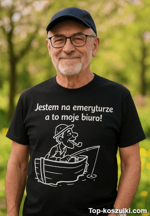 Śmieszna koszulka emeryt wędkarz