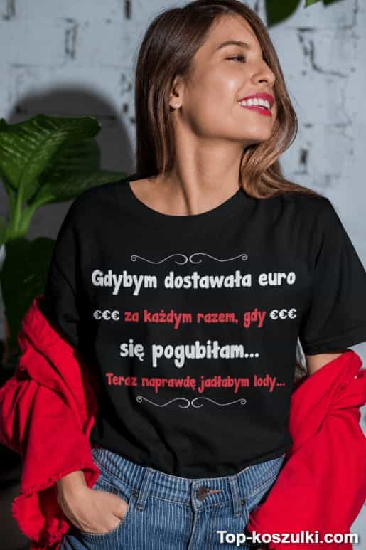 Śmieszna koszulka euro za pomyłkę lody