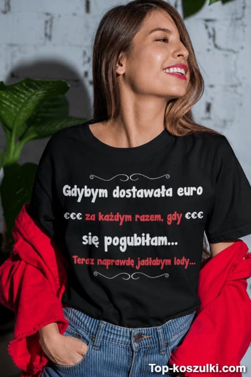 Śmieszna koszulka euro za pomyłkę lody