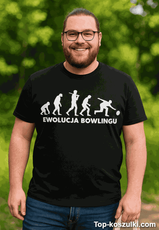 Śmieszna koszulka ewolucja bowlingu