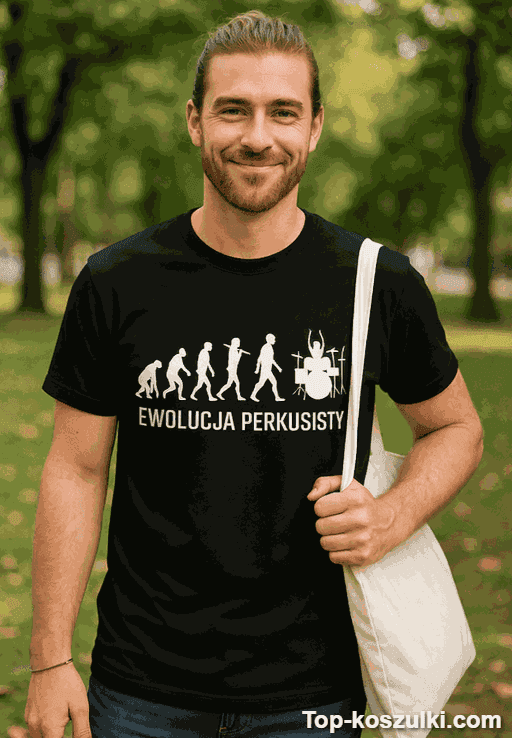 Śmieszna koszulka ewolucja perkusisty