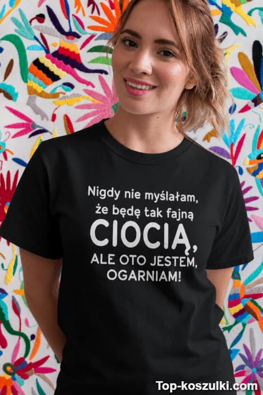 Śmieszna koszulka fajna ciocia