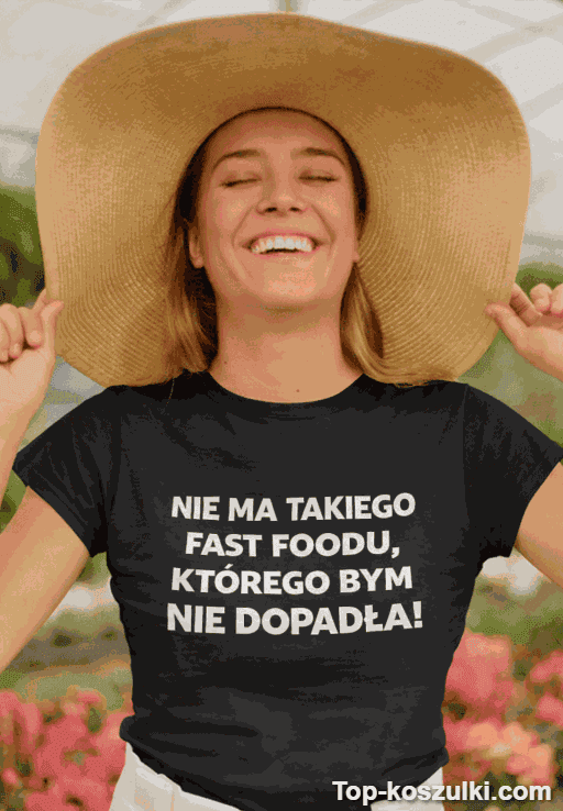 Śmieszna koszulka fast food nie ucieknie z własnym napisem