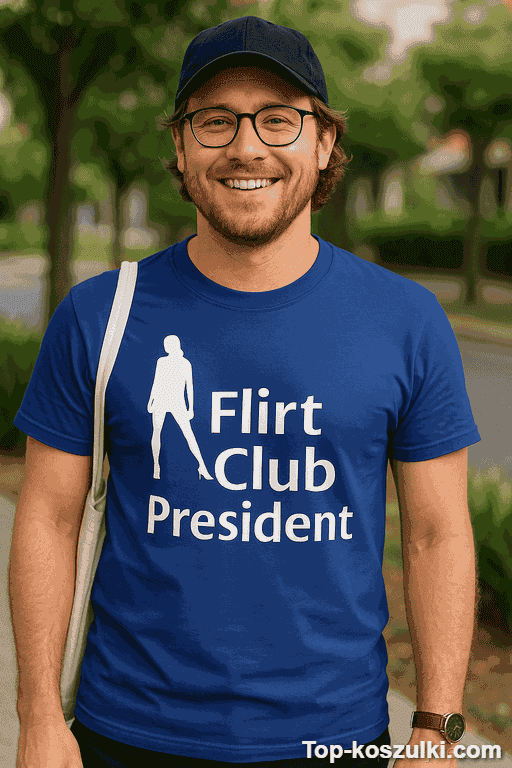 Śmieszna koszulka Flirt Club President