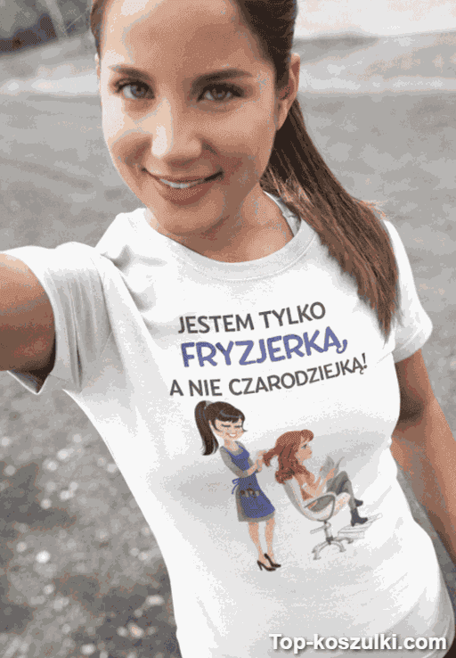 Śmieszna koszulka fryzjerka czarodziejka