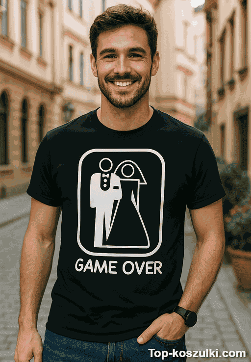 Śmieszna koszulka Game over
