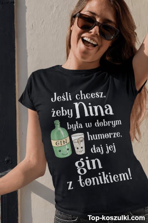 Śmieszna koszulka gin z tonikiem z dowolnym imieniem