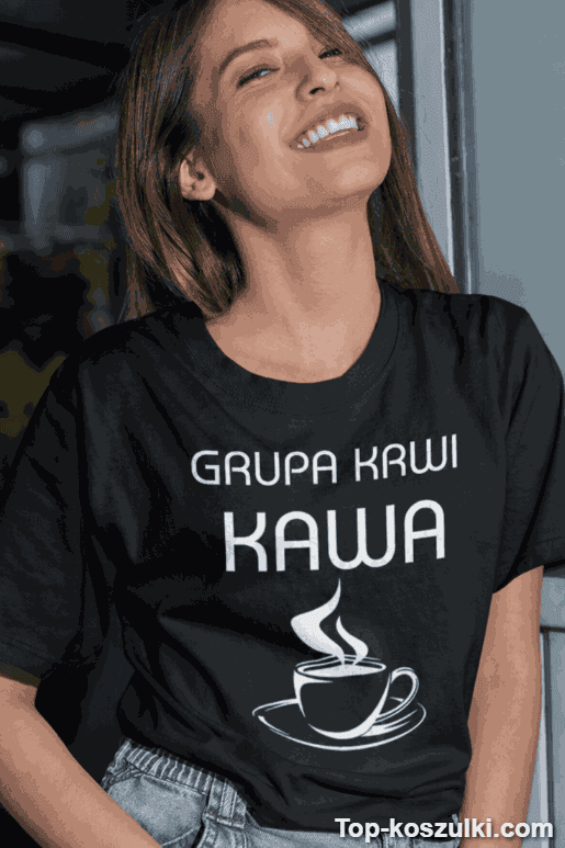 Śmieszna koszulka grupa krwi kawa