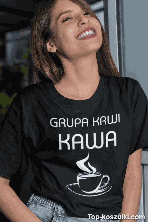 Śmieszna koszulka grupa krwi kawa
