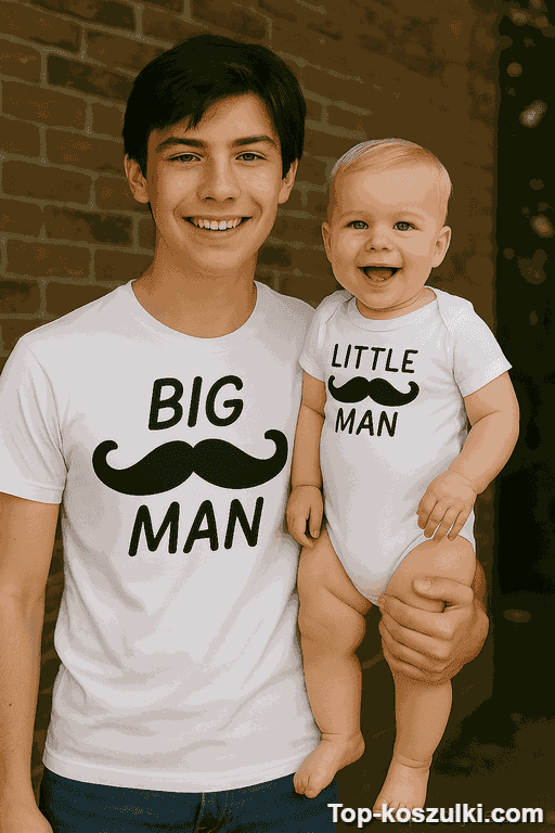Śmieszna koszulka i body zestaw Big Man Little Man