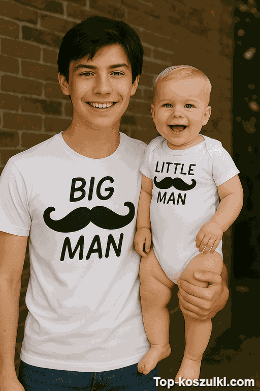 Śmieszna koszulka i body zestaw Big Man Little Man