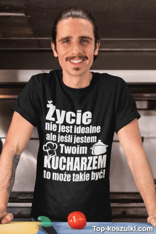 Śmieszna koszulka idealny kucharz
